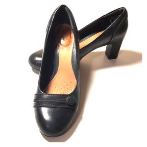 Leather Clark’s With Chunky Heel